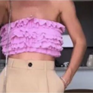 Pink Cropped Top Zara